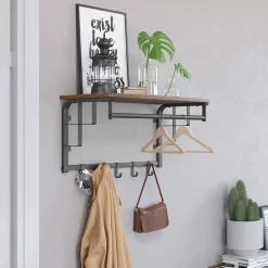 Online SONGMICS Portemanteau mural industriel Marron Rustique + Noir