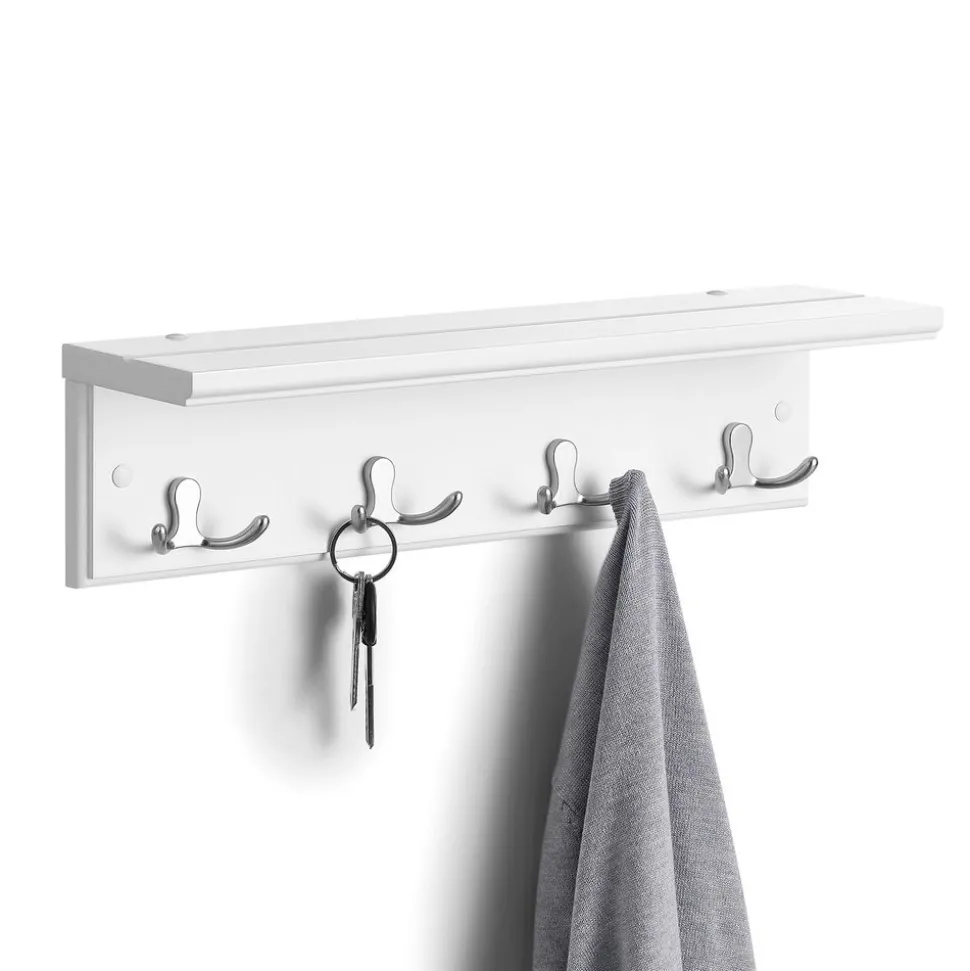Outlet SONGMICS Porte-manteau mural étagère Blanc
