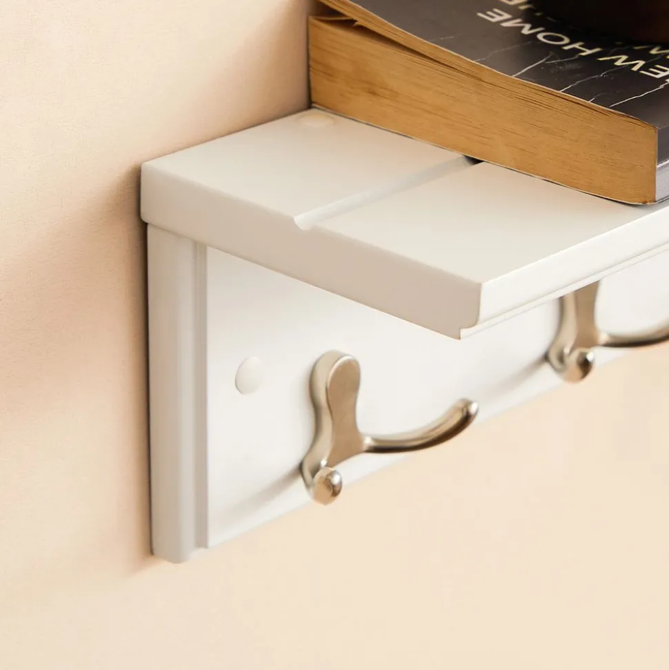 Outlet SONGMICS Porte-manteau mural étagère Blanc