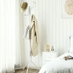 Store SONGMICS Portemanteau sur pieds blanc