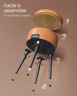 Best Sale SONGMICS Portemanteau sur roulettes marron rustique et noir d'encre