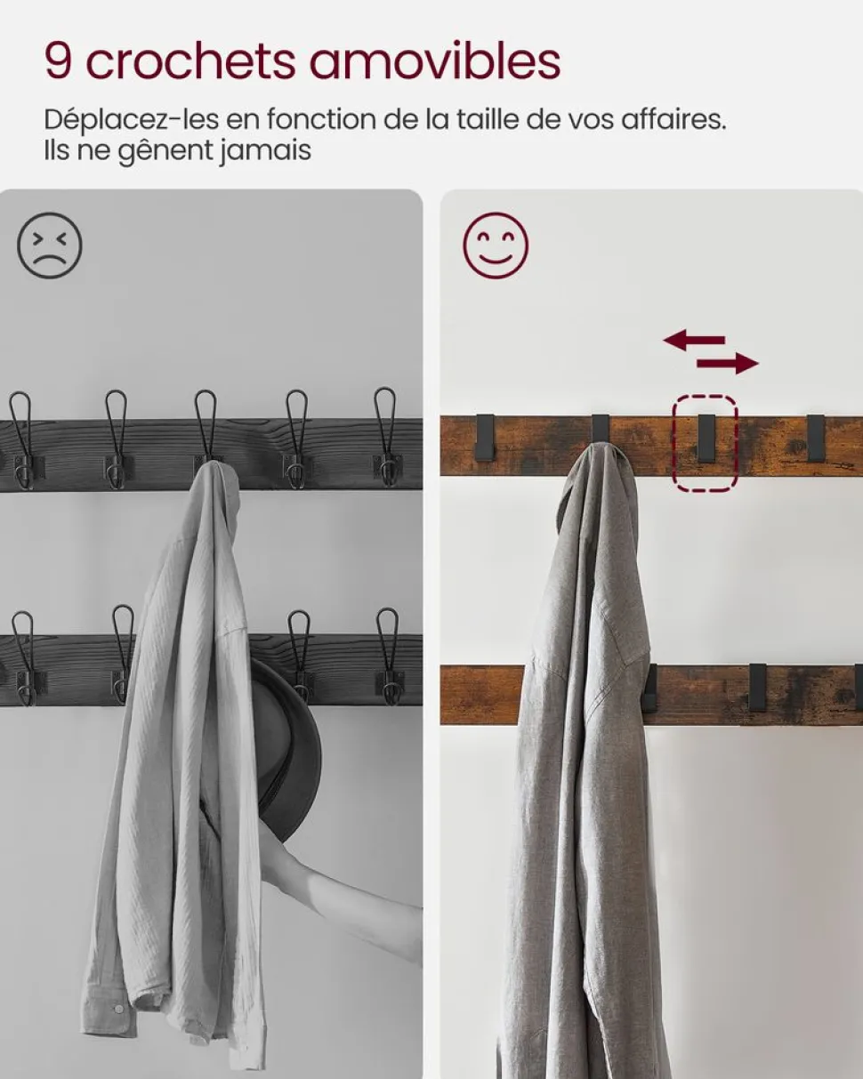 Store SONGMICS Portemanteau étagère industriel