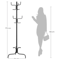 Hot SONGMICS Porte-manteaux 12 patères Noir