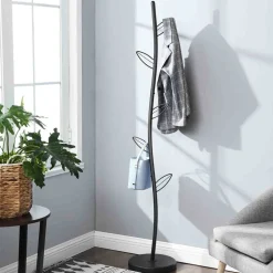 Sale SONGMICS Porte-manteaux feuilles doré