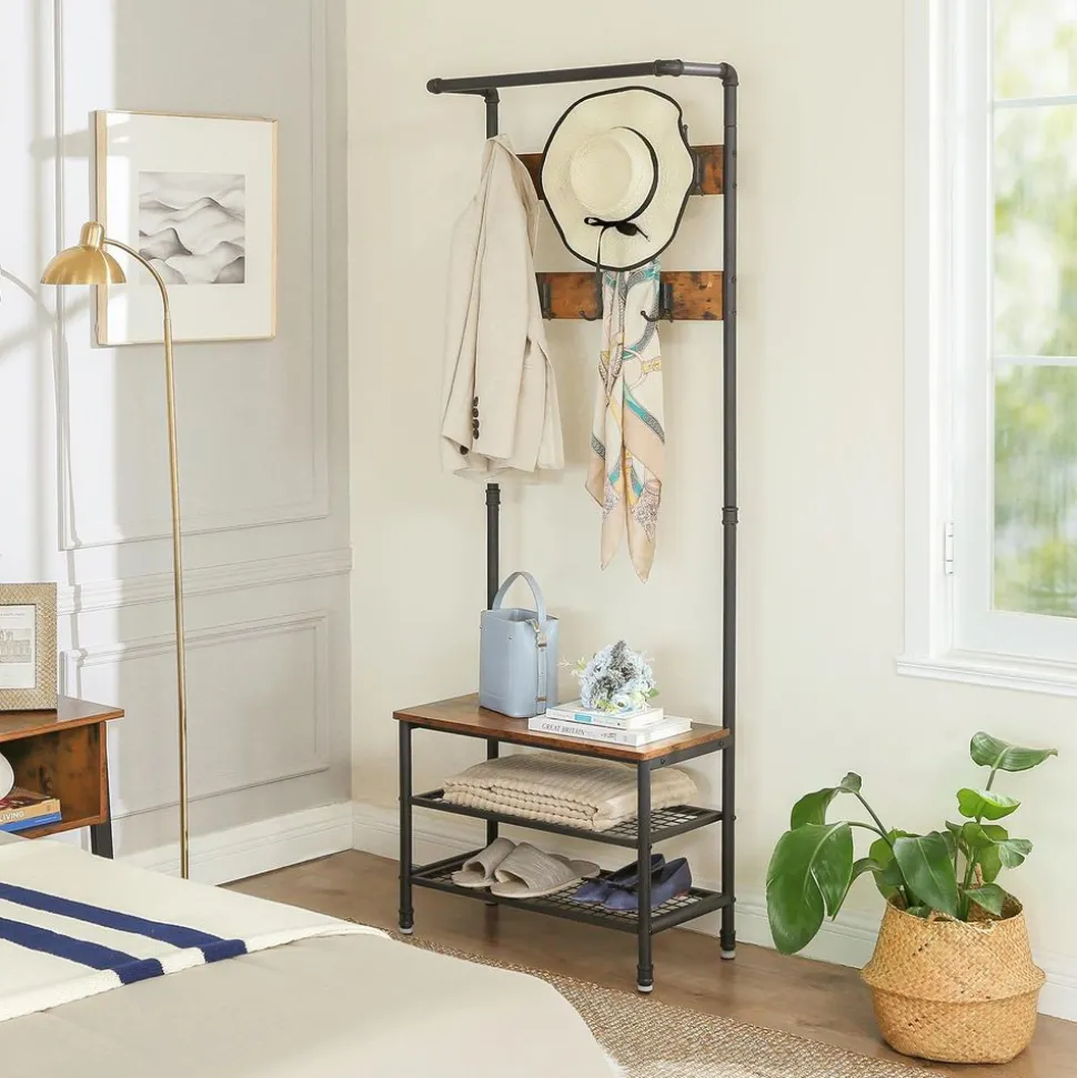 Clearance SONGMICS Porte-manteaux grille industriel