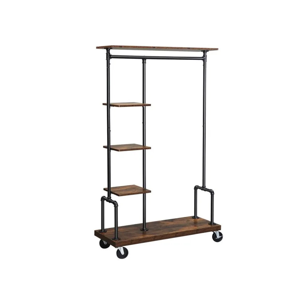 Best Sale SONGMICS Porte-manteaux mobile industriel Marron Rustique