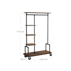 Best Sale SONGMICS Porte-manteaux mobile industriel Marron Rustique