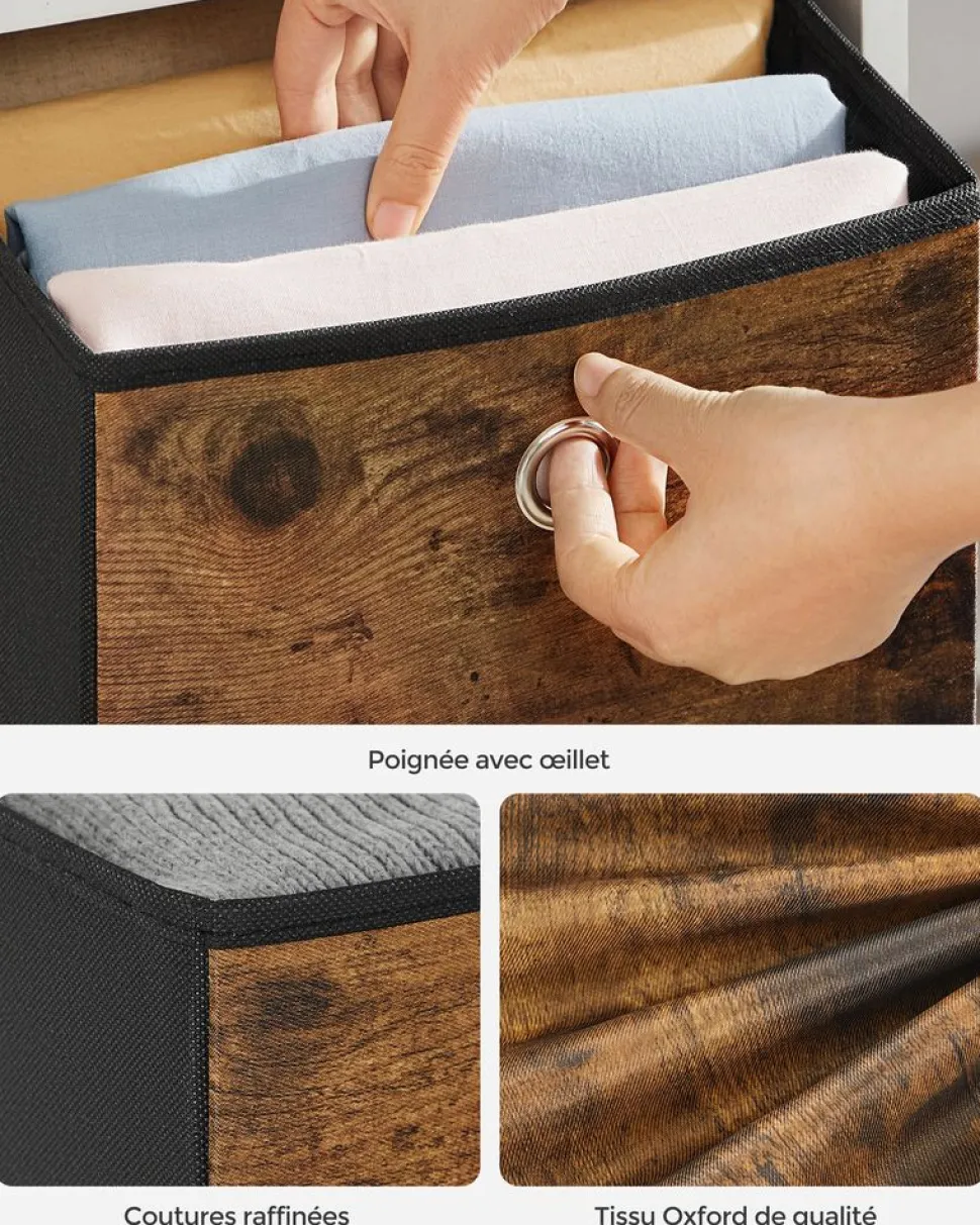 Best Sale SONGMICS Porte-manteaux mural Marron Rustique + Noir