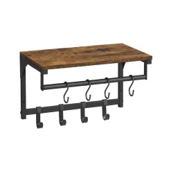 Cheap SONGMICS Porte-manteaux mural Brun Vintage Noir