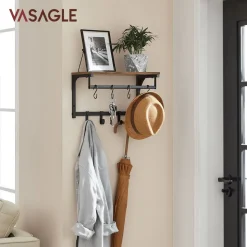 Cheap SONGMICS Porte-manteaux mural Brun Vintage Noir