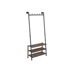New SONGMICS Porte-manteaux penché industriel Marron Rustique