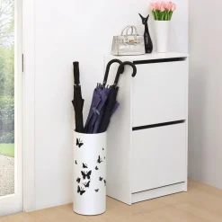 Clearance SONGMICS Porte-parapluies papillon Blanc