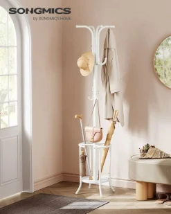 Cheap SONGMICS Porte-vêtement en métal 2 barres avec roulettes Noir