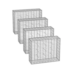 Fashion SONGMICS Portillon en fer galvanisé Gris