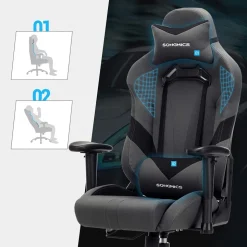 Fashion SONGMICS Poste de travail mobile Blanc