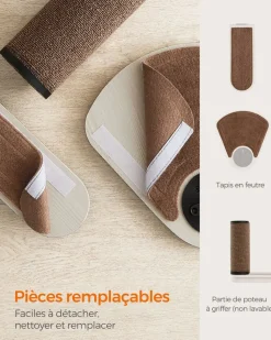 New SONGMICS Poteau à griffer avec 2 plateformes Marron Avoine + Marron Café