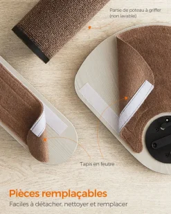 New SONGMICS Poteau à griffer avec 2 plateformes Marron Avoine + Marron Café