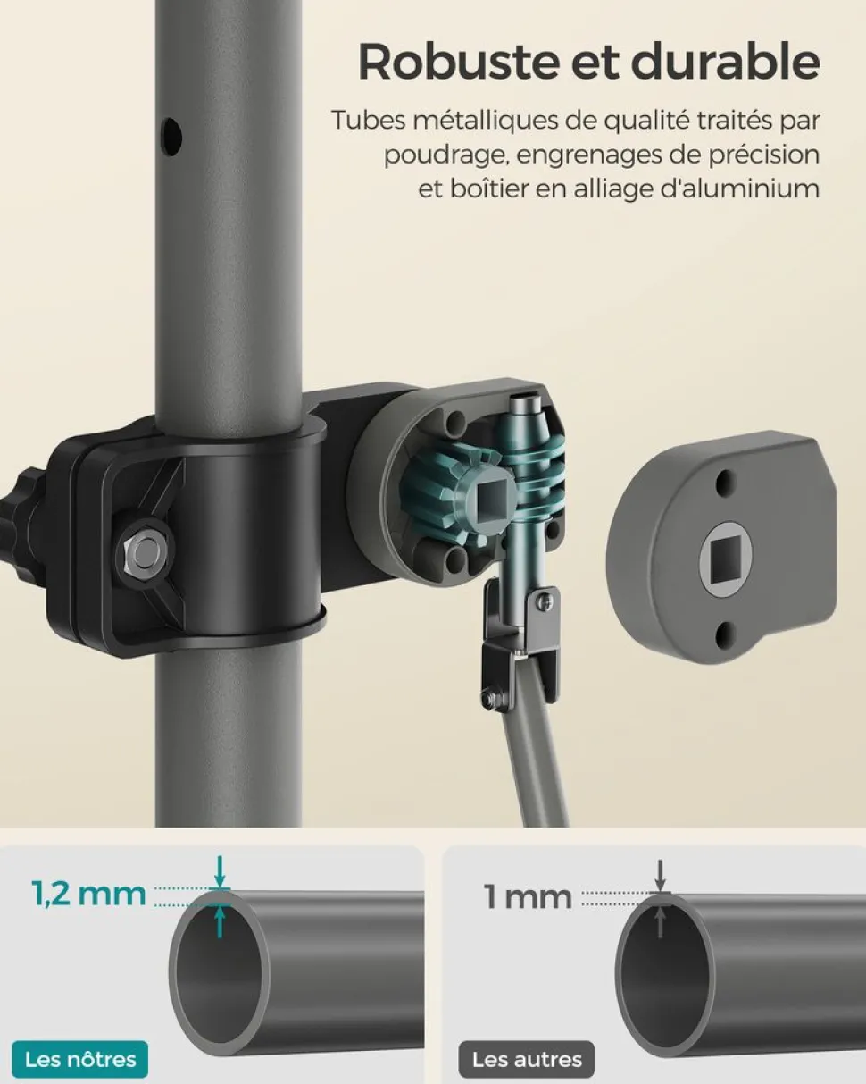 Clearance SONGMICS Poteau fixation store Noir
