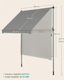 Clearance SONGMICS Poteau fixation store Noir