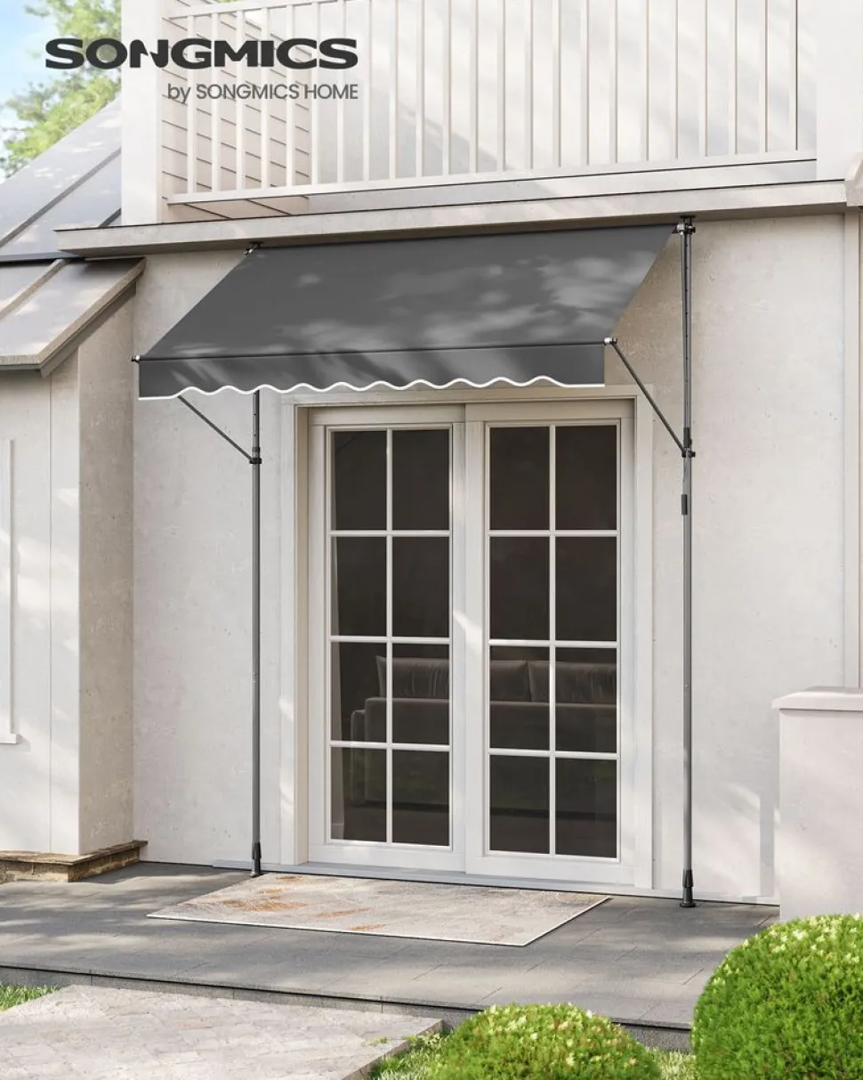 Clearance SONGMICS Poteau fixation store Noir