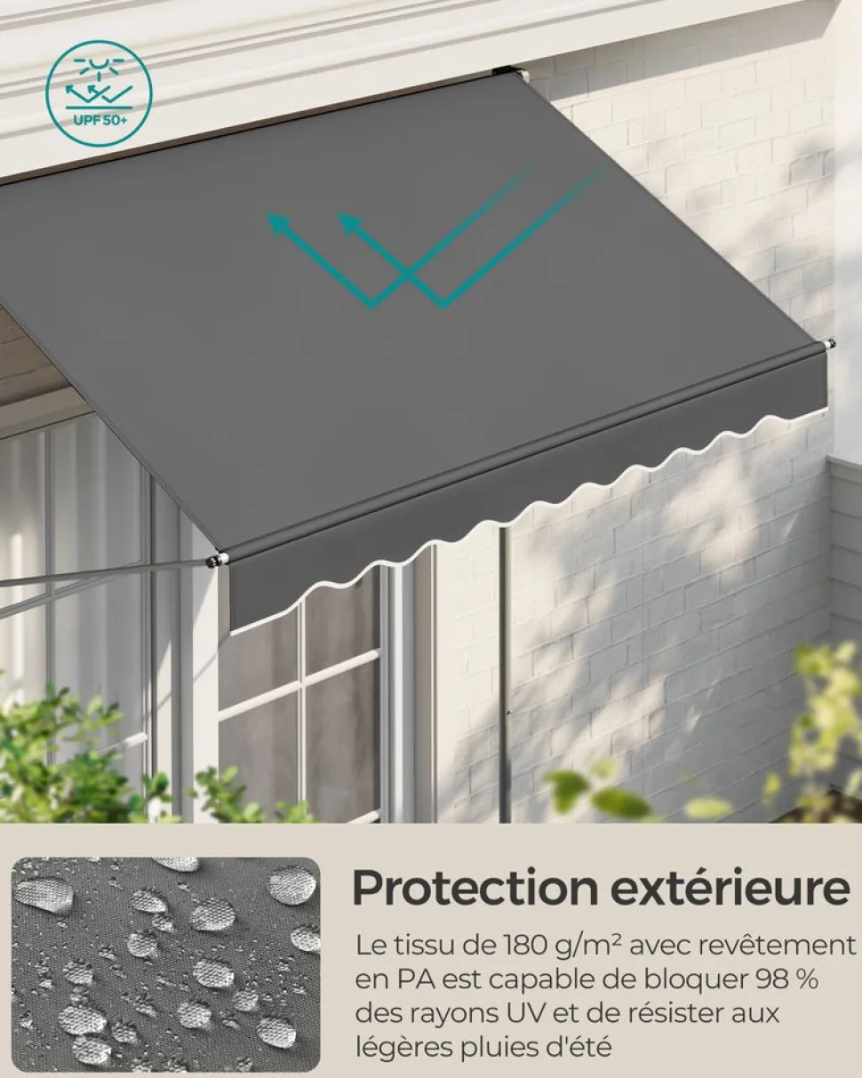 Clearance SONGMICS Poteau fixation store Noir