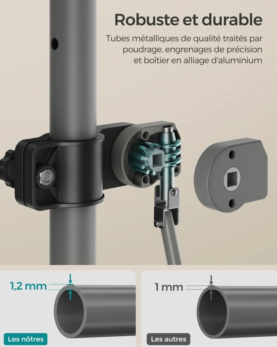 Clearance SONGMICS Poteau fixation store Noir