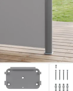 Outlet SONGMICS Poteau pour caisson de store latéral en acier Gris