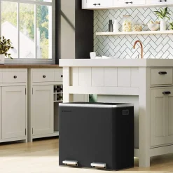 Sale SONGMICS Poubelle 2 x 24L noir