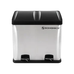 Sale SONGMICS Poubelle 2 x 24L noir