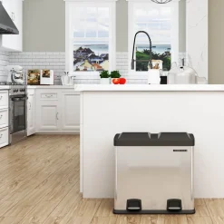 Sale SONGMICS Poubelle 2 x 24L noir