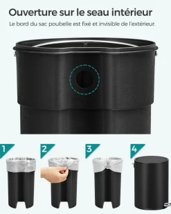 Discount SONGMICS Poubelle de cuisine suspendue 9L gris