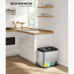 Store SONGMICS Poubelle de tri 3 x 8L