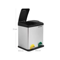 Shop SONGMICS Poubelle de tri 2 x 15L