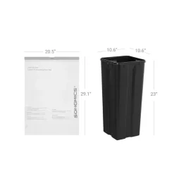 New SONGMICS Poubelle 30L avec pédale en Acier blanc cassé