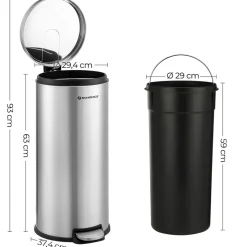 Online SONGMICS Poubelle 5L avec Pédale en Acier