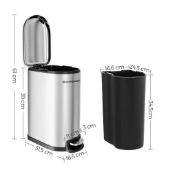 Cheap SONGMICS Poubelle 10L métallisé