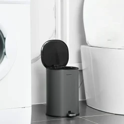 New SONGMICS Poubelle rond 30L argent