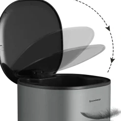 New SONGMICS Poubelle rond 30L argent