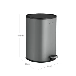 New SONGMICS Poubelle rond 30L argent