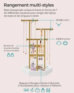 Hot SONGMICS Présentoir bijoux arbre argenté