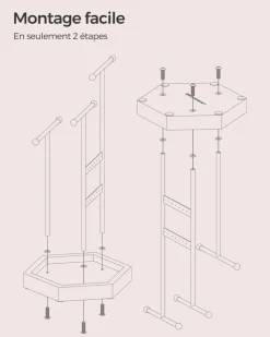 Hot SONGMICS Présentoir bijoux arbre argenté