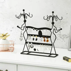 Clearance SONGMICS Présentoir bijoux métal noir