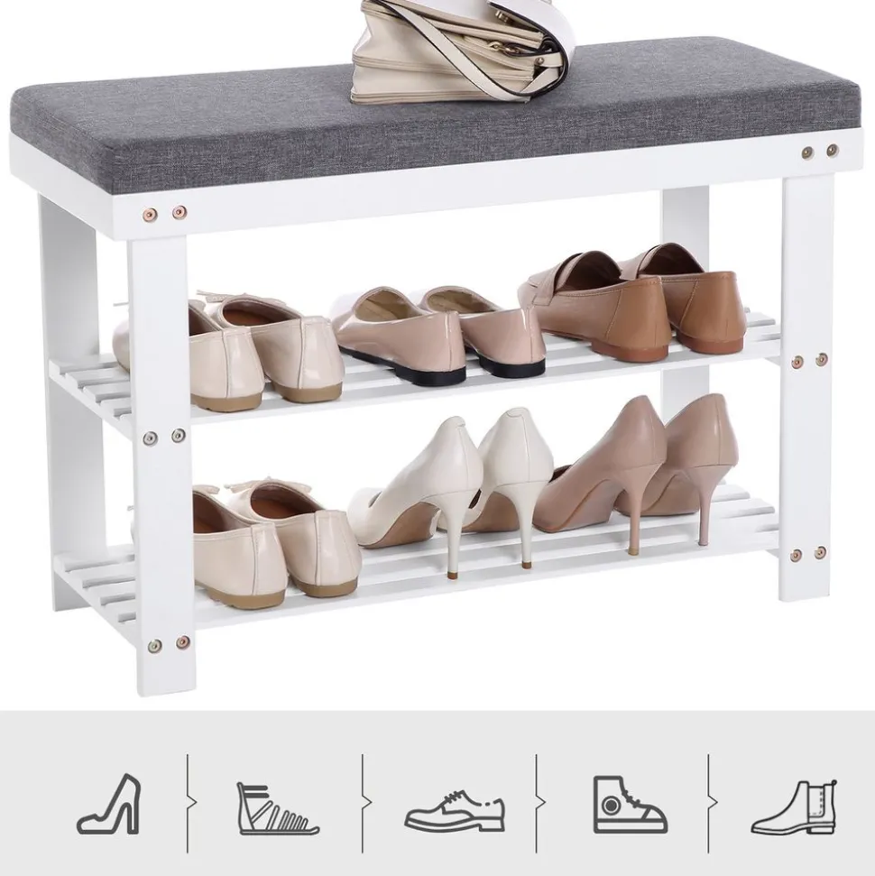 Shop SONGMICS Rangement chaussures 8 compartiments modulable blanc