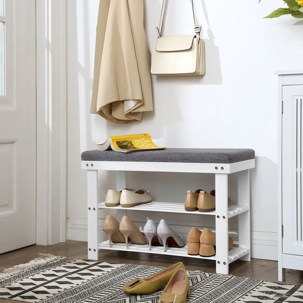 Shop SONGMICS Rangement chaussures 8 compartiments modulable blanc