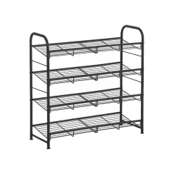 Outlet SONGMICS Rangement chaussures 4 niveaux Brun Vintage Noir