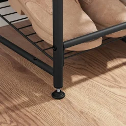 Outlet SONGMICS Rangement chaussures 4 niveaux Brun Vintage Noir