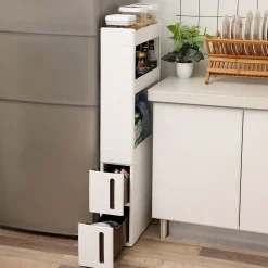 Shop SONGMICS Rangement mobile 5 niveaux Blanc