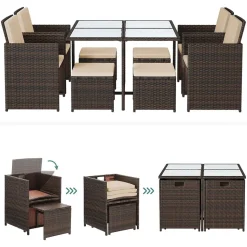 Outlet SONGMICS Salon de jardin 3 pièces