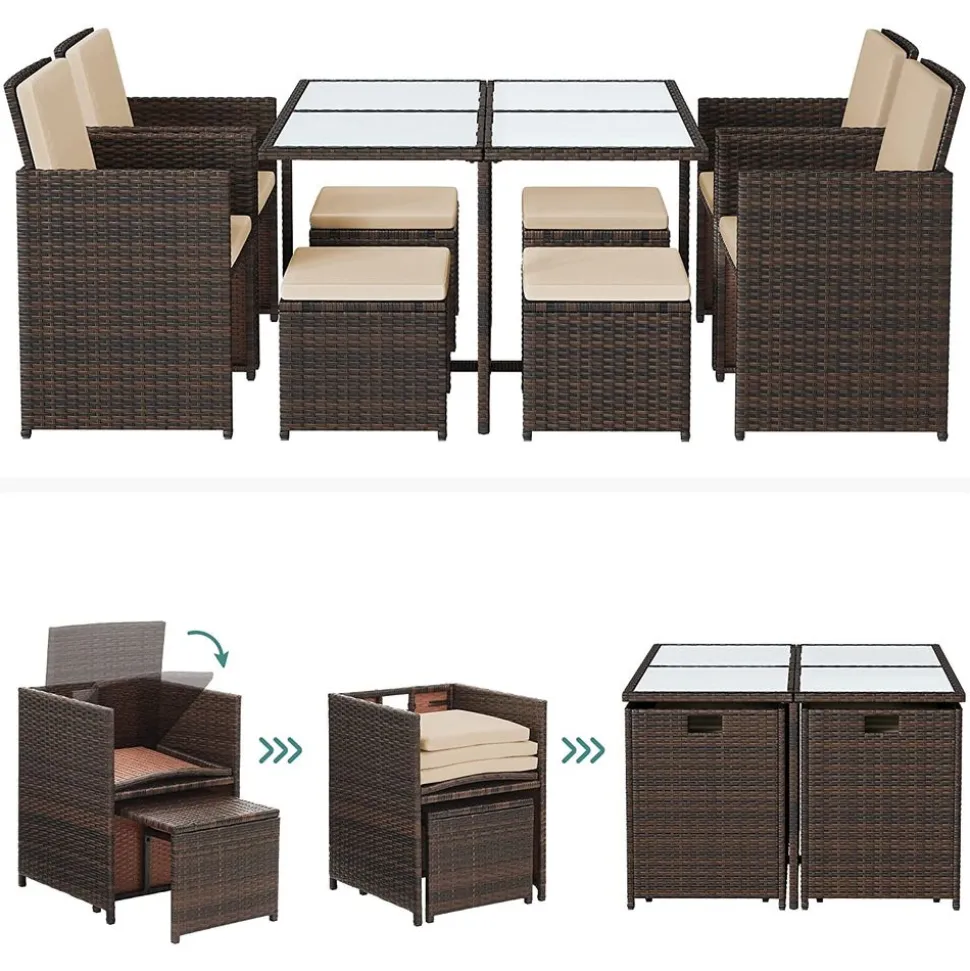 Outlet SONGMICS Salon de jardin 3 pièces