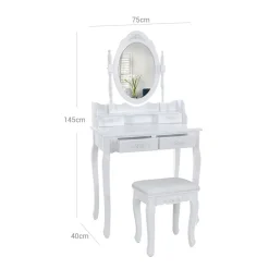 Discount SONGMICS Set coiffeuse 4 tiroirs